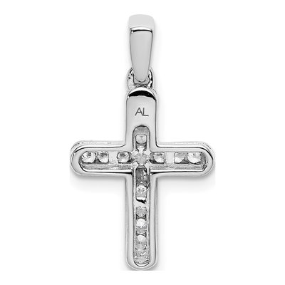 14K White Gold 1/6 ct tw Diamond Latin Cross Pendant – view 5