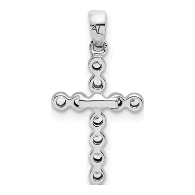 10K White Gold 1/10 ct tw Diamond Cross Pendant – view 3