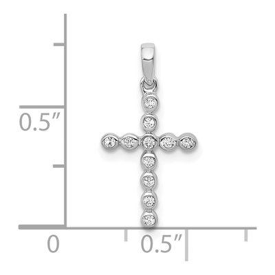 10K White Gold 1/10 ct tw Diamond Cross Pendant – view 4