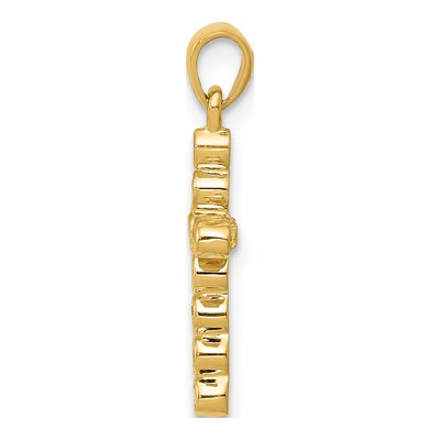 10K Yellow Gold 1/10 ct tw Diamond Cross Pendant – view 2