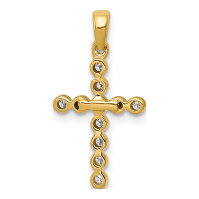 10K Yellow Gold 1/10 ct tw Diamond Cross Pendant – view 3