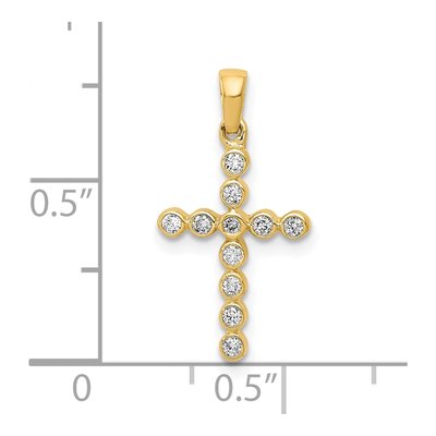 10K Yellow Gold 1/10 ct tw Diamond Cross Pendant – view 4