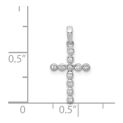 14K White Gold 1/10 ct tw Diamond Cross Pendant – view 5
