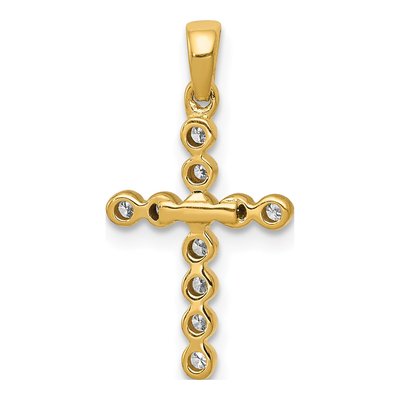 14K Yellow Gold 1/10 ct tw Diamond Cross Pendant – view 4