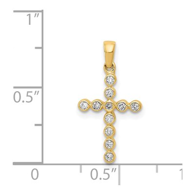 14K Yellow Gold 1/10 ct tw Diamond Cross Pendant – view 5