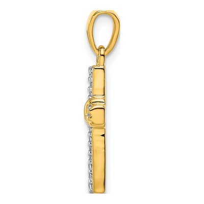 14K Yellow Gold 1/6 ct tw Diamond Latin Cross Pendant – view 3