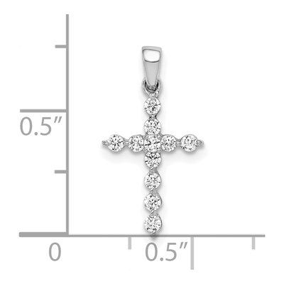 10K White Gold 1/4 ct tw Diamond Cross Pendant – view 4