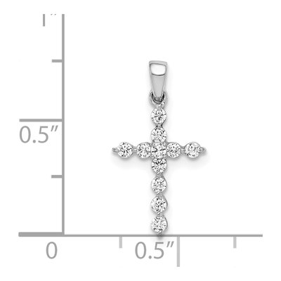 14K White Gold 1/4 ct tw Diamond Cross Pendant – view 5