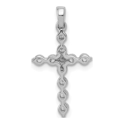 10K White Gold 3/8 ct tw Diamond Cross Pendant – view 3