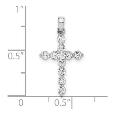 10K White Gold 3/8 ct tw Diamond Cross Pendant – view 4