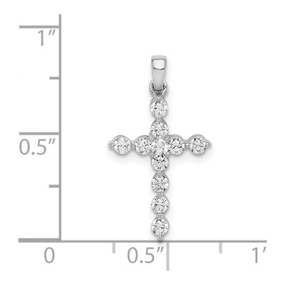 14K White Gold 3/8 ct tw Diamond Cross Pendant – view 5