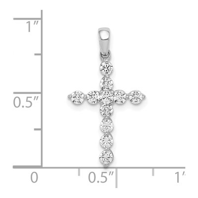 10K White Gold 1/2 ct tw Diamond Cross Pendant – view 4
