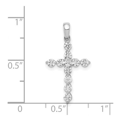 14K White Gold 1/2 ct tw Diamond Cross Pendant – view 5