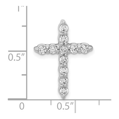 10K White Gold 1/2 ct tw Diamond Cross Slide Pendant – view 4