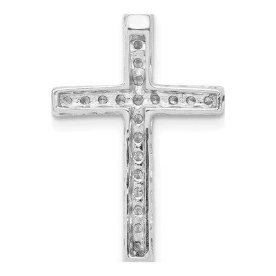 10K White Gold 1/5 ct tw Diamond Latin Cross Slide Pendant – view 4