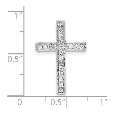 10K White Gold 1/5 ct tw Diamond Latin Cross Slide Pendant – view 5