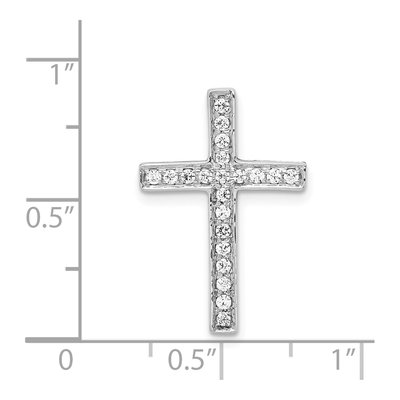 14K White Gold 1/5 ct tw Diamond Cross Omega Slide Pendant – view 4
