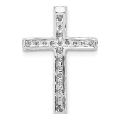 14K White Gold 1/5 ct tw Diamond Cross Omega Slide Pendant – view 5