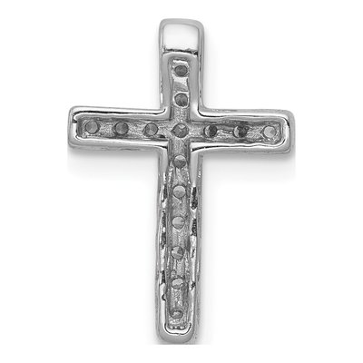 10K White Gold 1/6 ct tw Diamond Latin Cross Slide Pendant – view 4