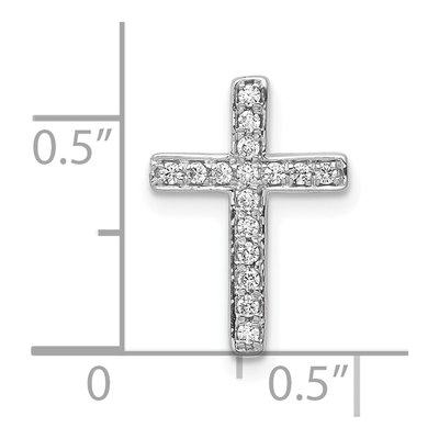 10K White Gold 1/6 ct tw Diamond Latin Cross Slide Pendant – view 5