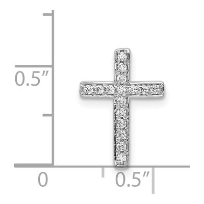 14K White Gold 1/6 ct tw Diamond Latin Cross Slide Pendant – view 5
