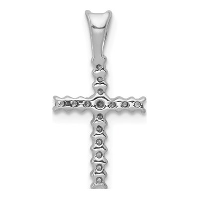10K White Gold 1/6 ct tw Diamond Latin Cross Pendant – view 4