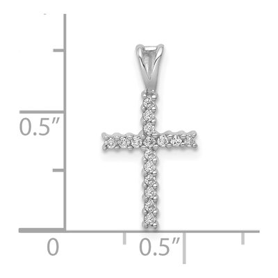 10K White Gold 1/6 ct tw Diamond Latin Cross Pendant – view 5