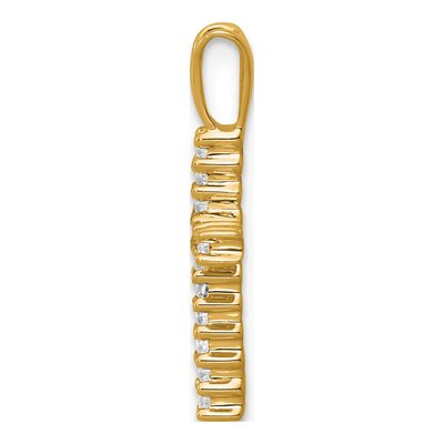 10K Yellow Gold 1/6 ct tw Diamond Latin Cross Pendant – view 2