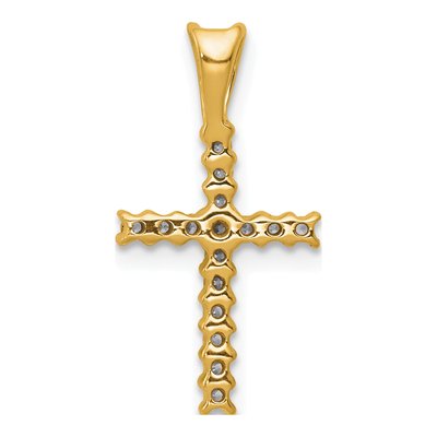 10K Yellow Gold 1/6 ct tw Diamond Latin Cross Pendant – view 3