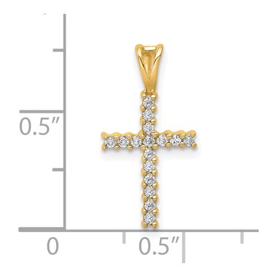 10K Yellow Gold 1/6 ct tw Diamond Latin Cross Pendant – view 4