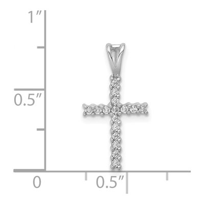 14K White Gold 1/6 ct tw Diamond Latin Cross Pendant – view 5
