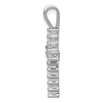 10K White Gold 1/4 ct tw Diamond Latin Cross Pendant – view 3