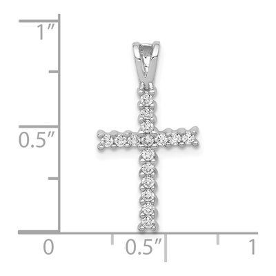 10K White Gold 1/4 ct tw Diamond Latin Cross Pendant – view 5