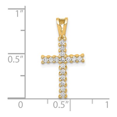 10K Yellow Gold 1/4 ct tw Diamond Latin Cross Pendant – view 5