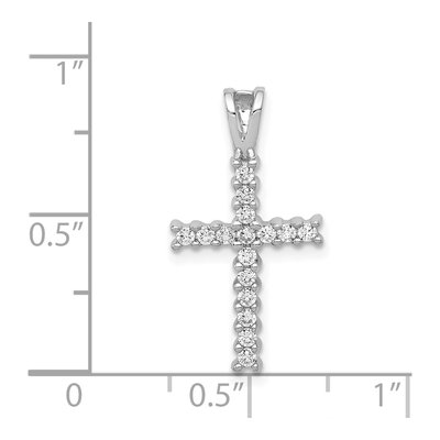 14K White Gold 1/4 ct tw Diamond Latin Cross Pendant – view 5