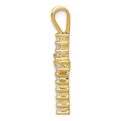 14K Yellow Gold Diamond Latin Cross Pendant – view 3