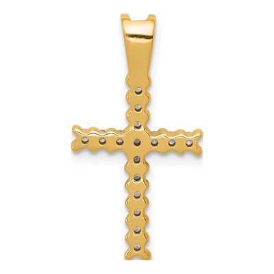 14K Yellow Gold 1/4 ct tw Lab-Grown Diamond Cross Pendant – view 4