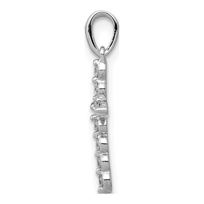 10K White Gold 1/10 ct tw Diamond Cross Pendant – view 2