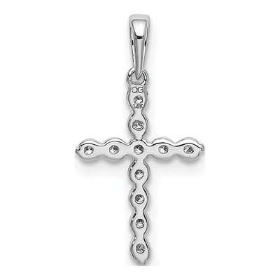 10K White Gold 1/10 ct tw Diamond Cross Pendant – view 3
