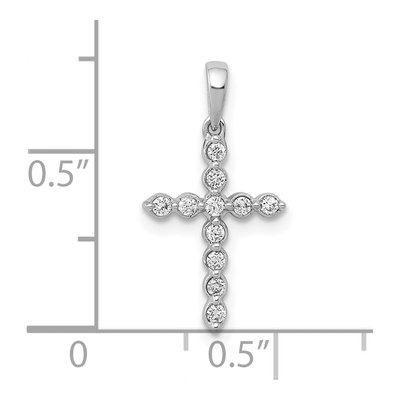 10K White Gold 1/10 ct tw Diamond Cross Pendant – view 4