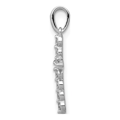14K White Gold 1/10 ct tw Diamond Cross Pendant – view 3