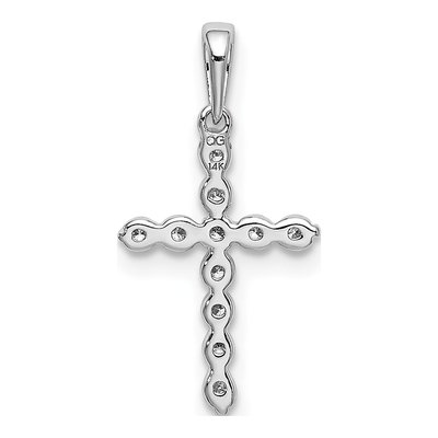 14K White Gold 1/10 ct tw Diamond Cross Pendant – view 4
