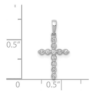 14K White Gold 1/10 ct tw Diamond Cross Pendant – view 5