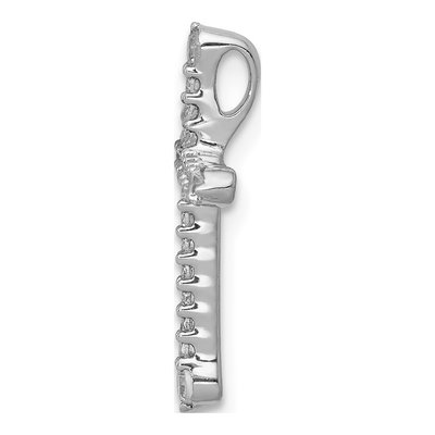 14K White Gold 1/5 ct tw Diamond Cross Slide Pendant – view 3