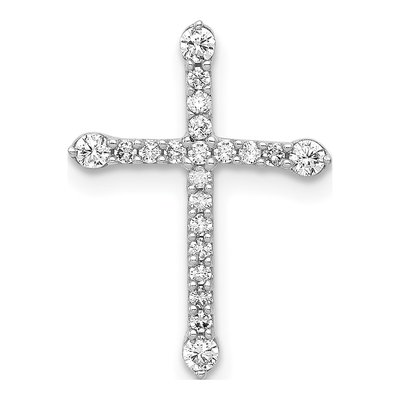 14K White Gold 1/5 ct tw Diamond Cross Slide Pendant