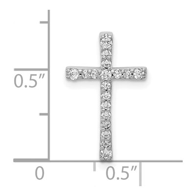 10K White Gold 1/5 ct tw Diamond Latin Cross Slide Pendant – view 4