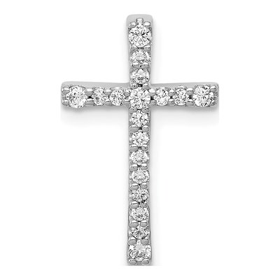 10K White Gold 1/5 ct tw Diamond Latin Cross Slide Pendant