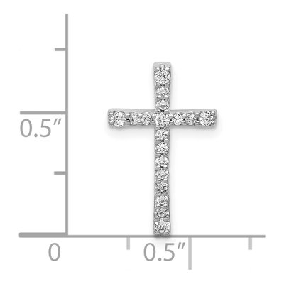 14K White Gold 1/5 ct tw Diamond Latin Cross Slide Pendant – view 5