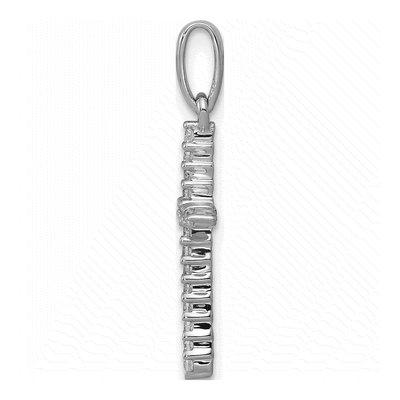 10K White Gold 1/6 ct tw Diamond Cross Pendant – view 2