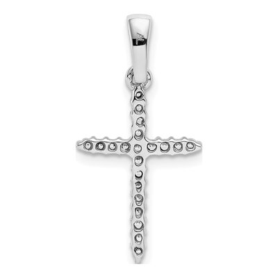 10K White Gold 1/6 ct tw Diamond Cross Pendant – view 3